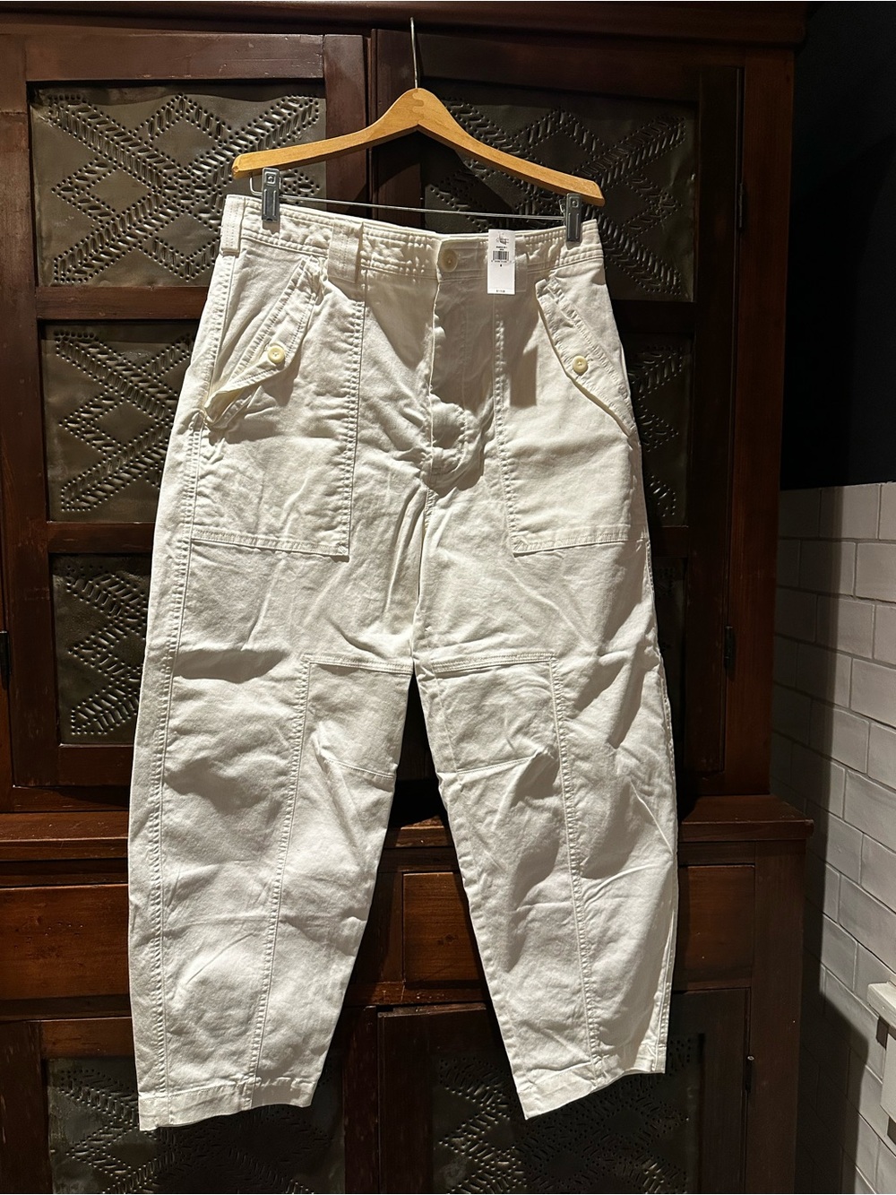 Banana Republic Cream Utility Crop Pants